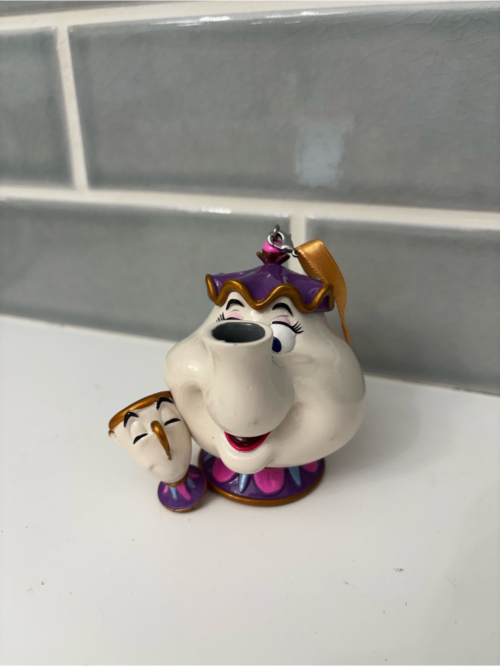 Disney Ornament RARE Mrs. Potts and Chip Beauty and the Beast